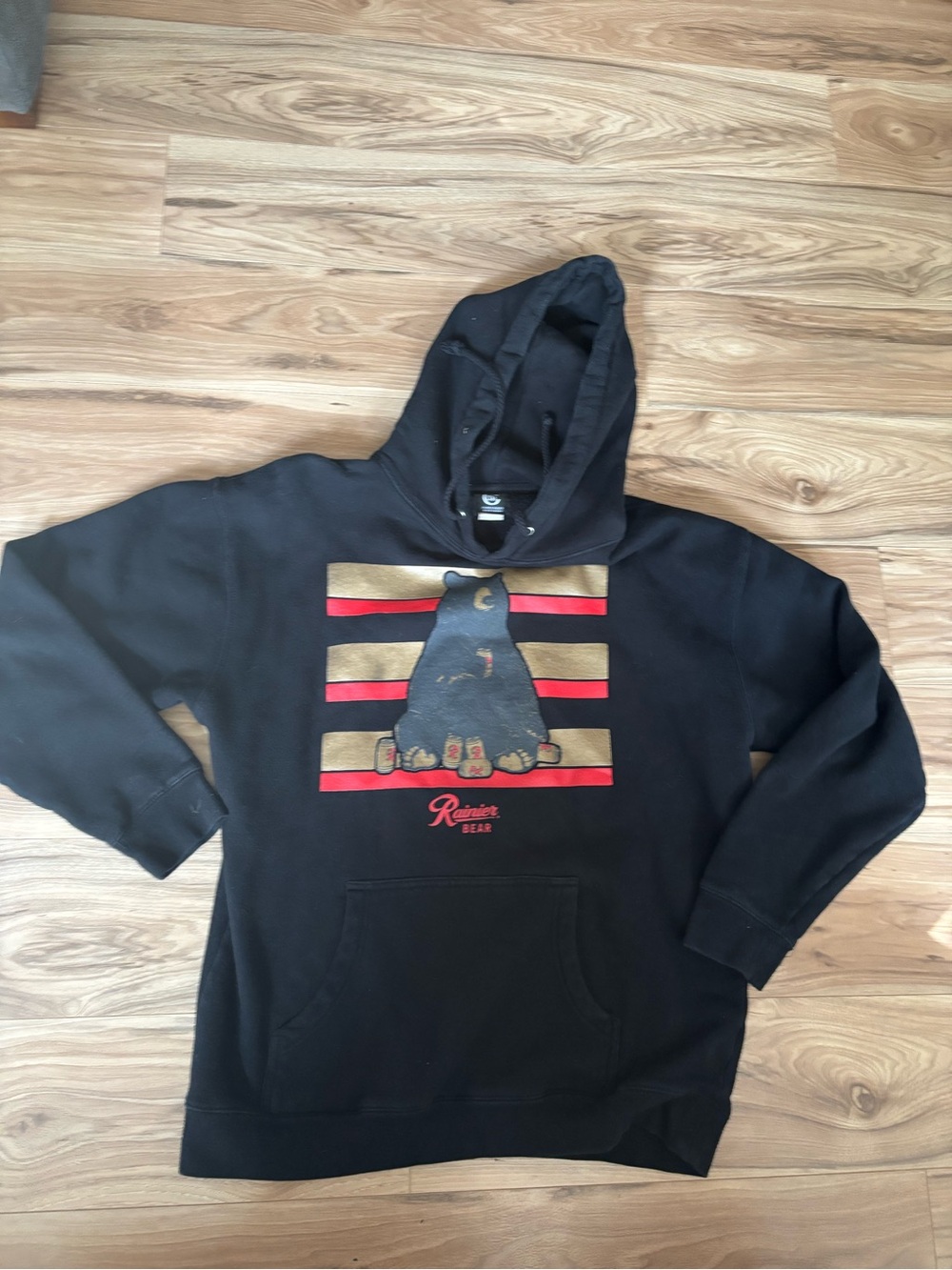 Rainier Bear Black Graphic Hoodie - Men